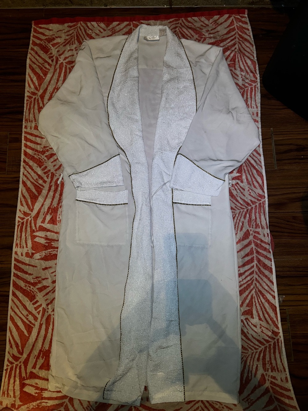 Vintage Victoria’s Secret Gold Label Ivory Robe M Black Gold Trim